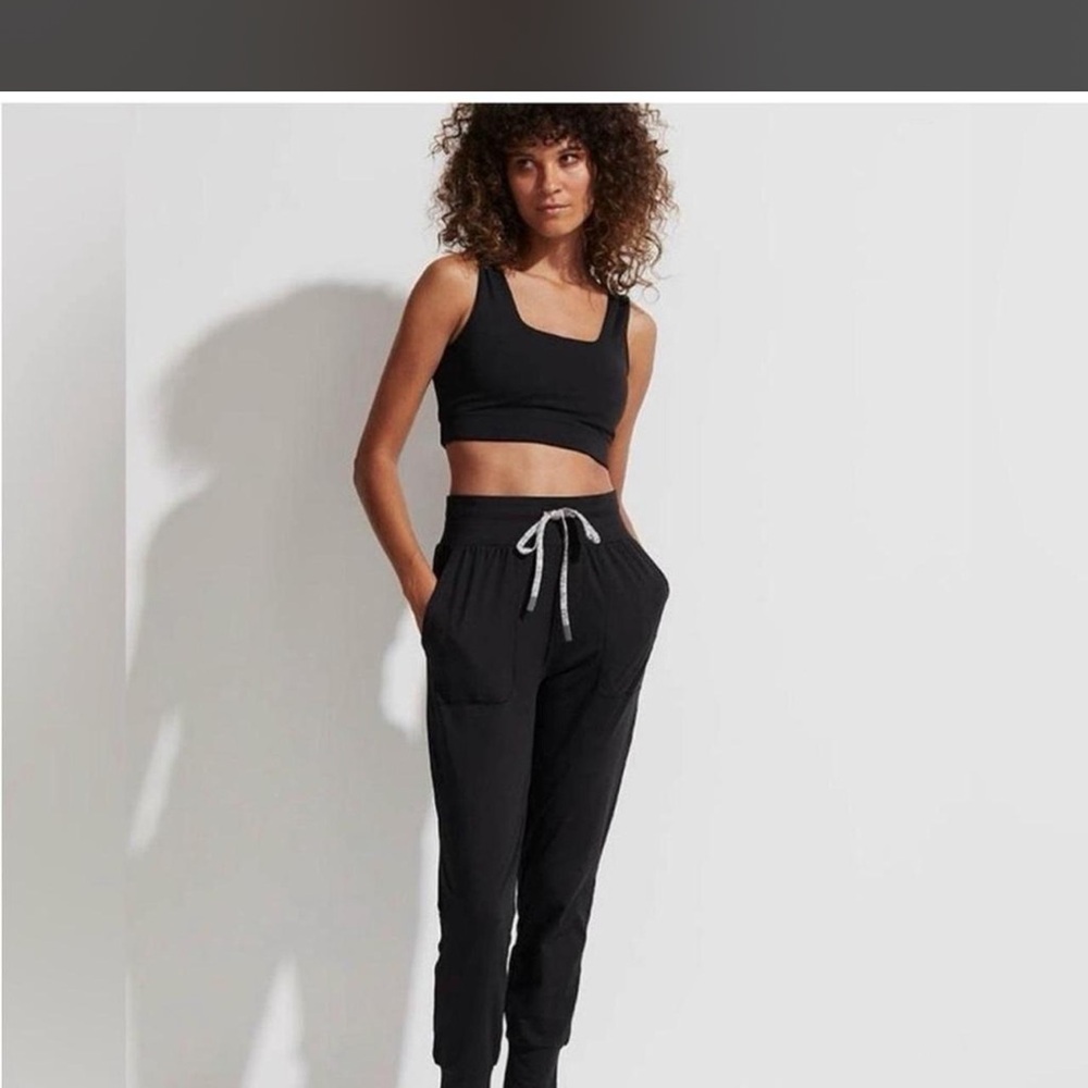 Varley Black Joggers with Reflective Drawcord